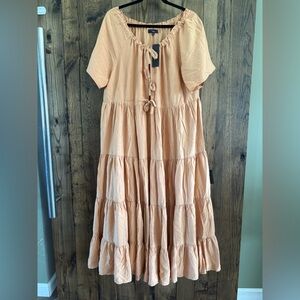 Lulus Yellow Tiered Maxi Dress XL NWT